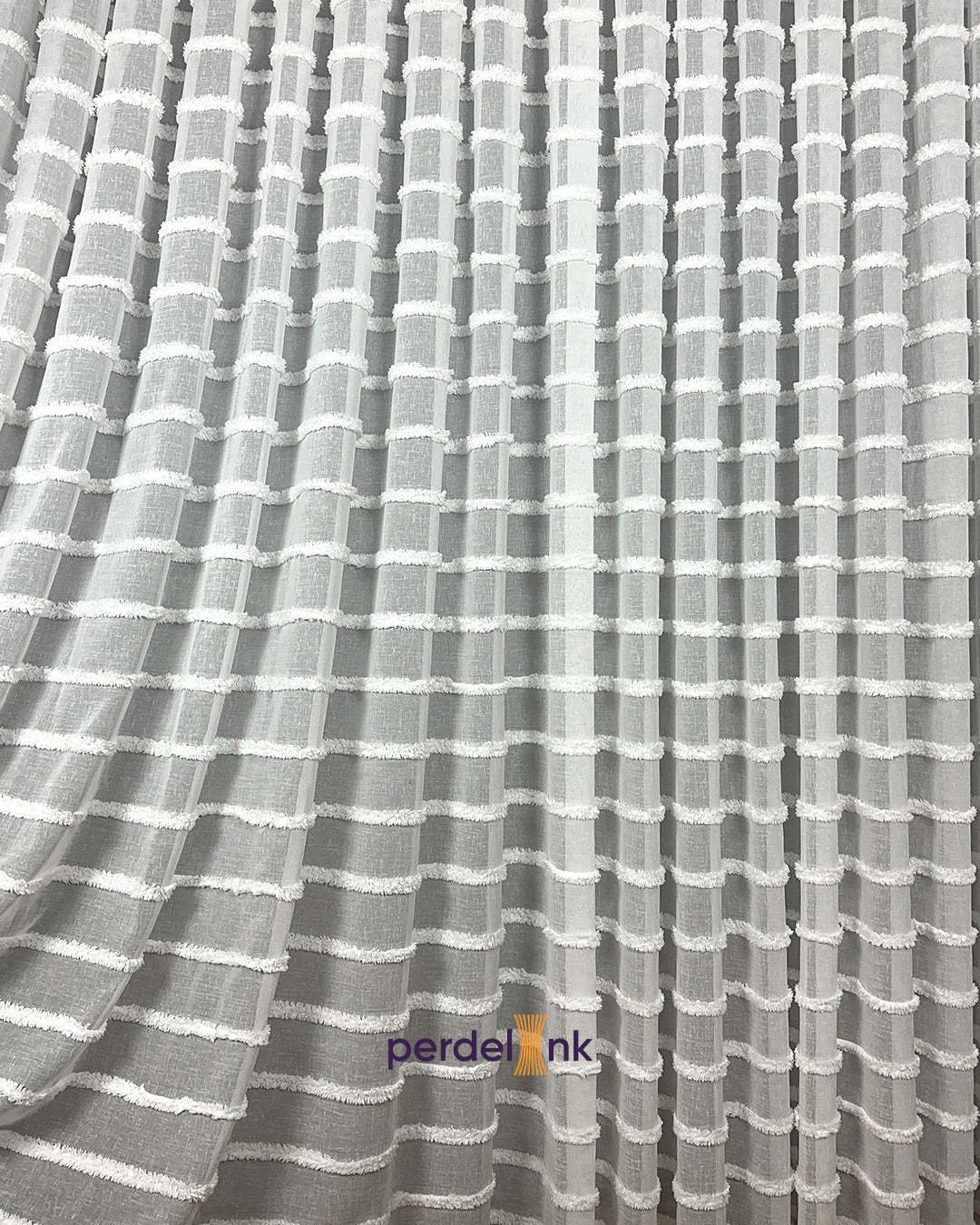 Çizgili Bohem Tül Perde