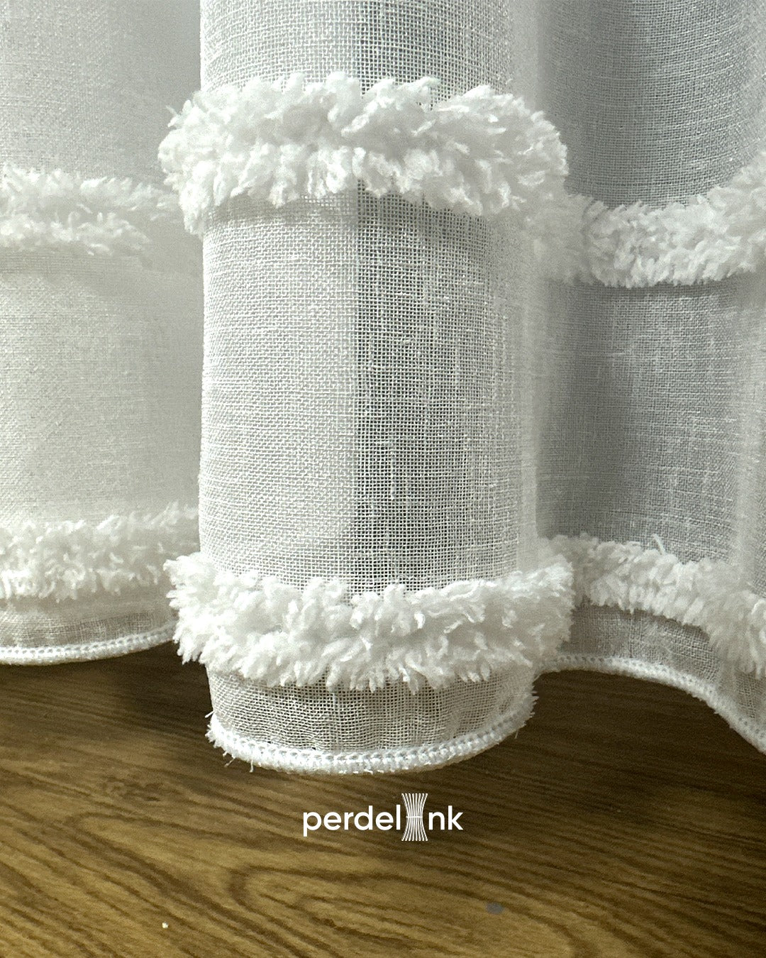 Çizgili Bohem Tül Perde